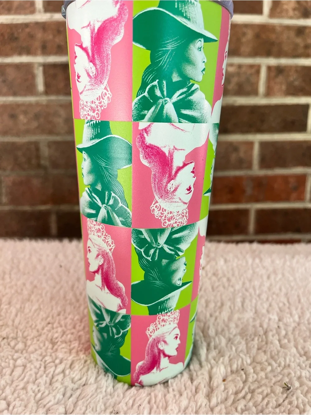 Wicked Pink Green Good Evil Checkered Tumbler New Unused With Papers